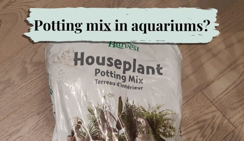 A bag of potting mix for an aquarium